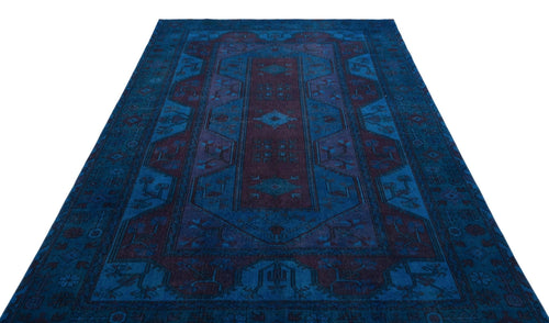 Atina 31032 Blue Vintage Wool Handmade Area Rug 6'0" x 8'10"