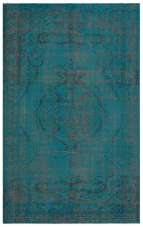 Atina 31033 Turquoise Vintage Wool Handmade Area Rug 5'6" x 8'8"