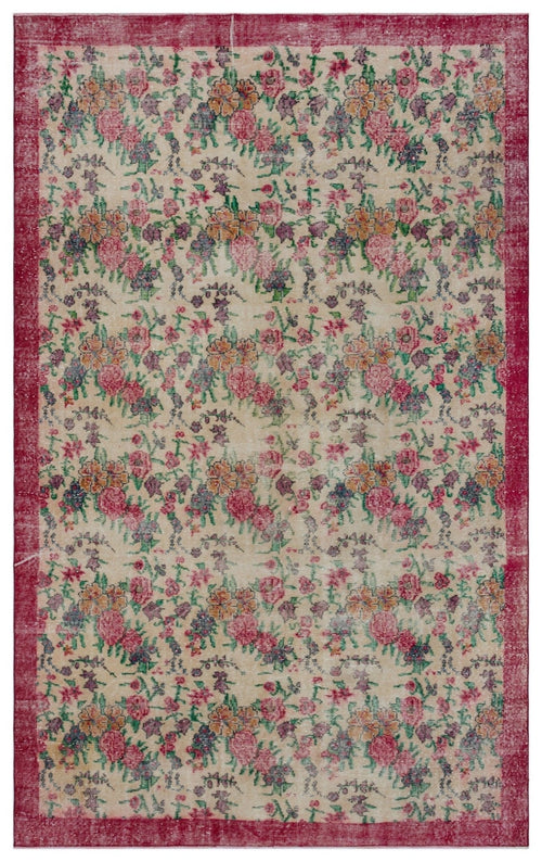 Atina 33415 Beige Vintage Wool Handmade Area Rug 6'0" x 9'7"