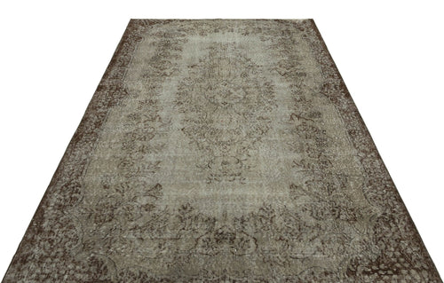 Atina 34253 Grey Vintage Wool Handmade Area Rug 5'7" x 8'8"