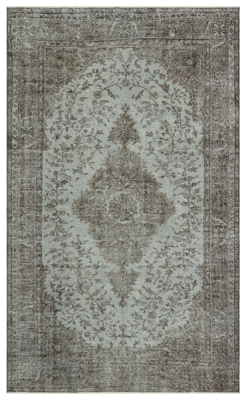 Atina 34367 Grey Vintage Wool Handmade Area Rug 5'6" x 9'3"