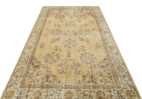 Atina 34445 Beige Vintage Wool Handmade Area Rug 5'3" x 8'10"