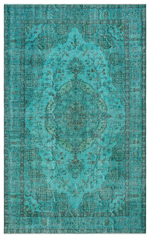 Atina 34501 Turquoise Vintage Wool Handmade Area Rug 5'8" x 9'0"