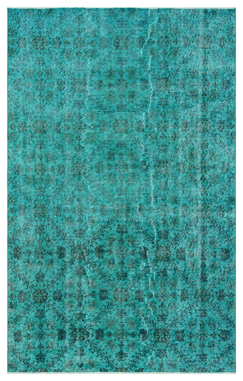 Atina 34555 Turquoise Vintage Wool Handmade Area Rug 4'10" x 7'9"