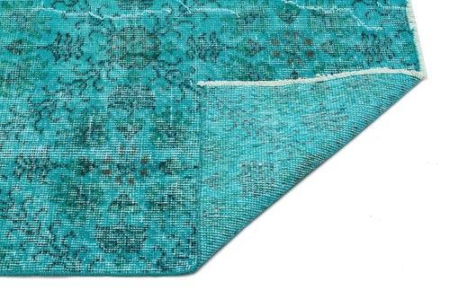 Atina 34555 Turquoise Vintage Wool Handmade Area Rug 4'10" x 7'9"