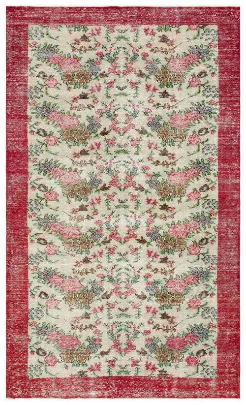 Atina 34730 Beige Vintage Wool Handmade Area Rug 6'2" x 10'3"