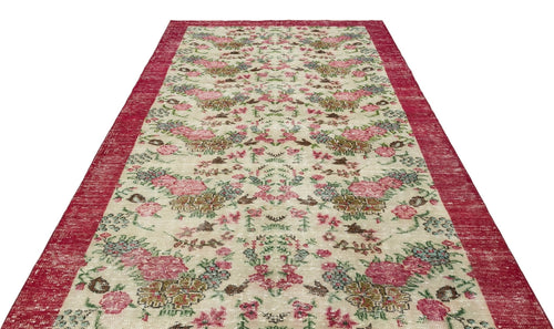 Atina 34730 Beige Vintage Wool Handmade Area Rug 6'2" x 10'3"