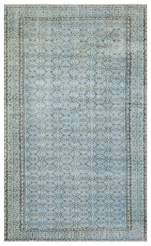 Atina 34768 Blue Vintage Wool Handmade Area Rug 5'7" x 9'1"