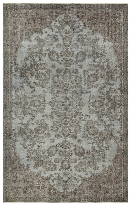 Atina 35164 Grey Vintage Wool Handmade Area Rug 6'2" x 9'9"