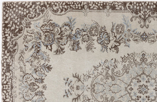 Atina 3583 Beige Vintage Wool Handmade Area Rug 5'8" x 9'4"