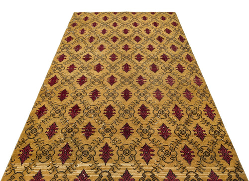 Atina 35897 Yellow Vintage Wool Handmade Area Rug 5'0" x 8'4"