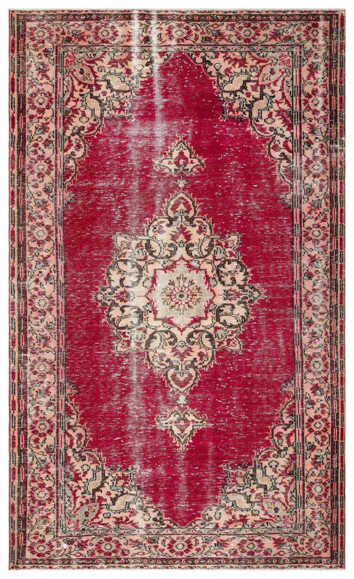 Atina 35902 Red Vintage Wool Handmade Area Rug 6'0" x 9'11"