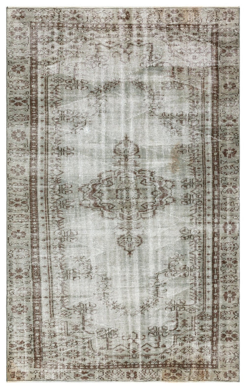 Atina 35925 Grey Vintage Wool Handmade Area Rug 5'7" x 8'10"