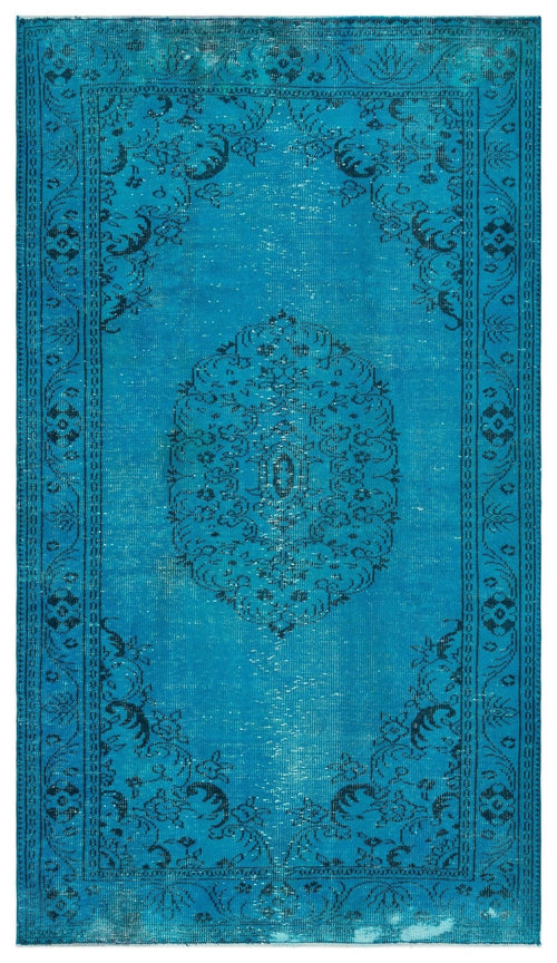 Atina 35955 Turquoise Vintage Wool Handmade Area Rug 5'0" x 8'11"