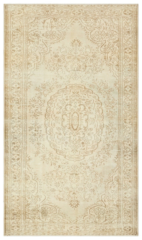 Atina 35985 Beige Vintage Wool Handmade Area Rug 5'7" x 9'8"