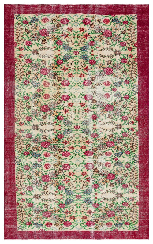 Atina 35988 Beige Vintage Wool Handmade Area Rug 5'9" x 9'2"