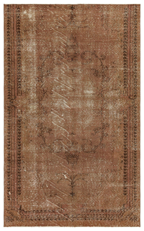 Atina 36030 Brown Vintage Wool Handmade Area Rug 5'5" x 8'9"