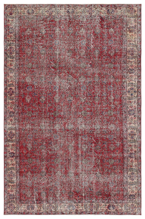 Atina 36039 Red Vintage Wool Handmade Area Rug 5'9" x 8'4"