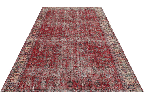 Atina 36039 Red Vintage Wool Handmade Area Rug 5'9" x 8'4"