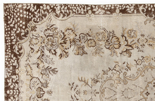 Atina 3876 Beige Vintage Wool Handmade Area Rug 5'5" x 8'11"