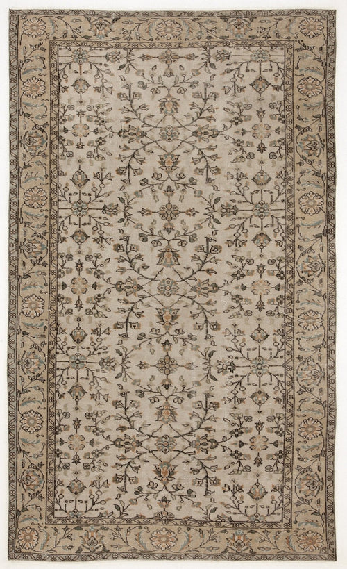 Atina 4196 Beige Vintage Wool Handmade Area Rug 5'5" x 9'0"