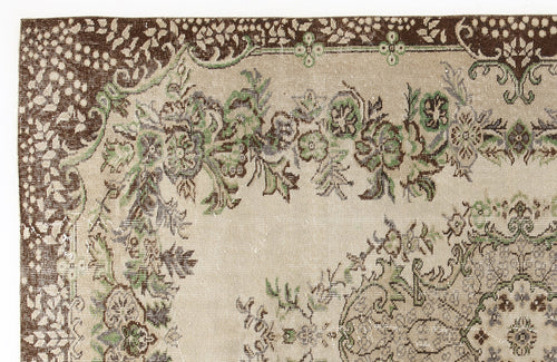 Atina 4282 Beige Vintage Wool Handmade Area Rug 5'5" x 8'9"