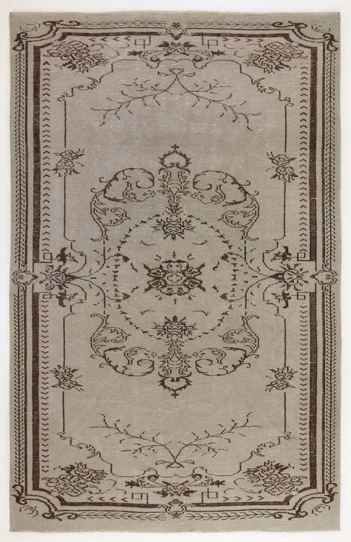 Atina 4439 Beige Vintage Wool Handmade Area Rug 5'7" x 9'0"