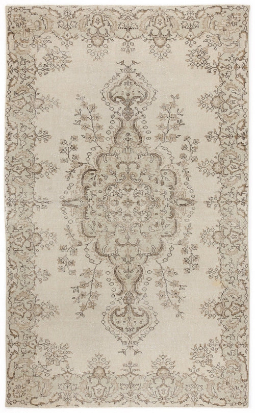 Atina 4959 Beige Vintage Wool Handmade Area Rug 5'8" x 9'3"