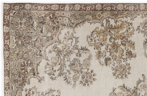 Atina 4976 Beige Vintage Wool Handmade Area Rug 6'5" x 9'7"