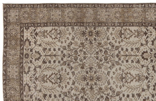 Atina 5060 Beige Vintage Wool Handmade Area Rug 6'4" x 9'5"