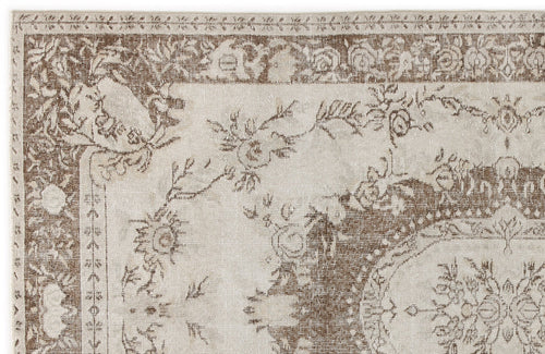 Atina 5070 Beige Vintage Wool Handmade Area Rug 5'5" x 8'5"