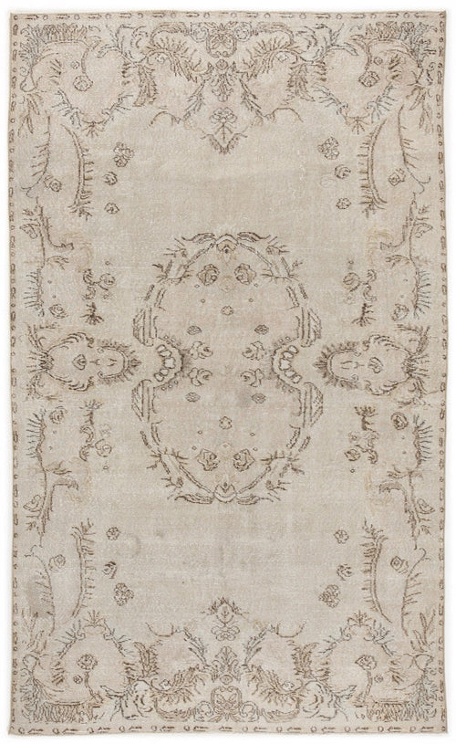 Atina 5125 Beige Vintage Wool Handmade Area Rug 5'8" x 9'6"