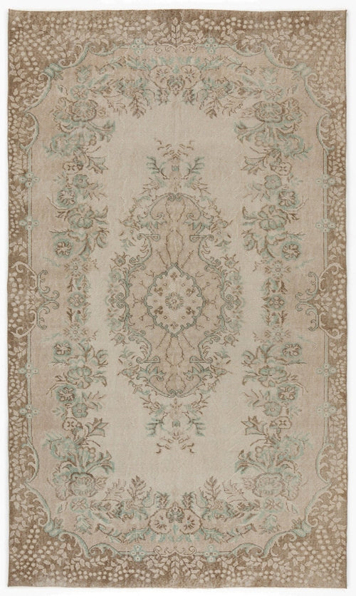 Atina 5246 Beige Vintage Wool Handmade Area Rug 5'7" x 9'6"