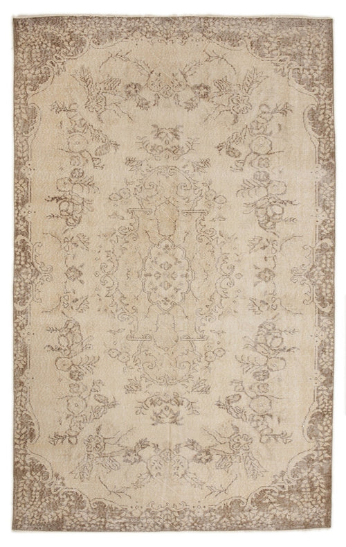 Atina 5378 Beige Vintage Wool Handmade Area Rug 5'7" x 9'0"
