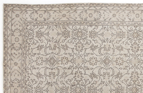 Atina 5514 Beige Vintage Wool Handmade Area Rug 6'1" x 9'3"