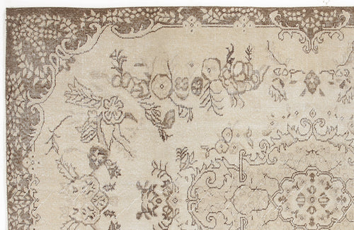 Atina 5515 Beige Vintage Wool Handmade Area Rug 5'7" x 8'10"