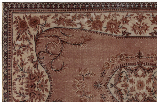 Atina 5586 Brown Vintage Wool Handmade Area Rug 5'3" x 8'5"