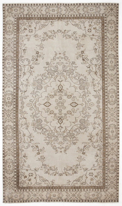 Atina 5632 Beige Vintage Wool Handmade Area Rug 5'10" x 9'9"