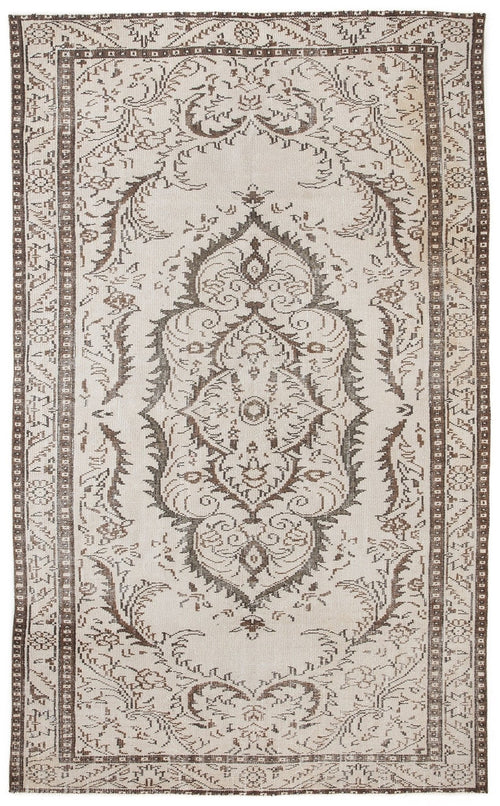 Atina 5659 Beige Vintage Wool Handmade Area Rug 5'7" x 9'4"