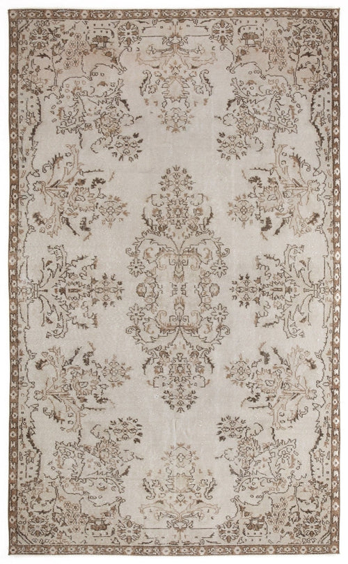 Atina 5685 Beige Vintage Wool Handmade Area Rug 5'11" x 9'2"