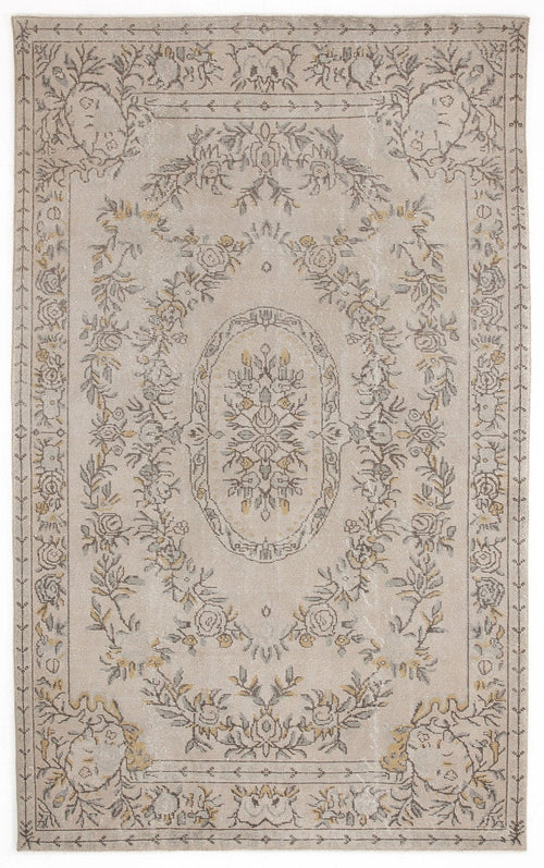 Atina 5791 Beige Vintage Wool Handmade Area Rug 5'9" x 9'5"