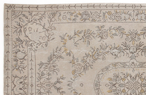 Atina 5791 Beige Vintage Wool Handmade Area Rug 5'9" x 9'5"