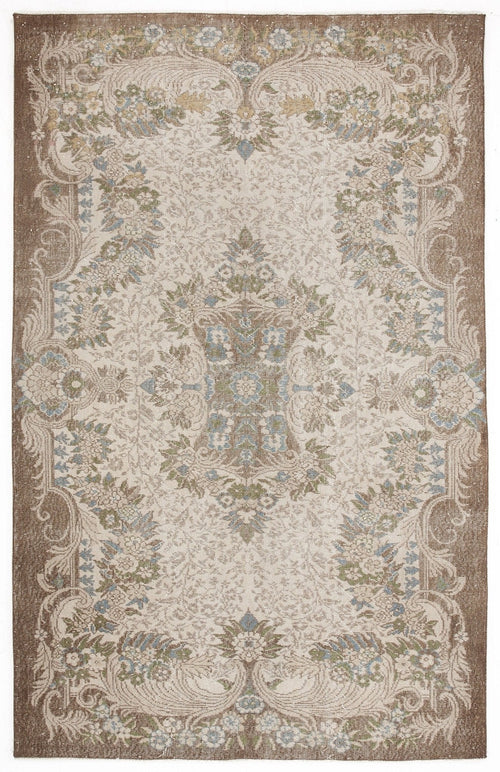 Atina 5818 Beige Vintage Wool Handmade Area Rug 5'11" x 9'4"