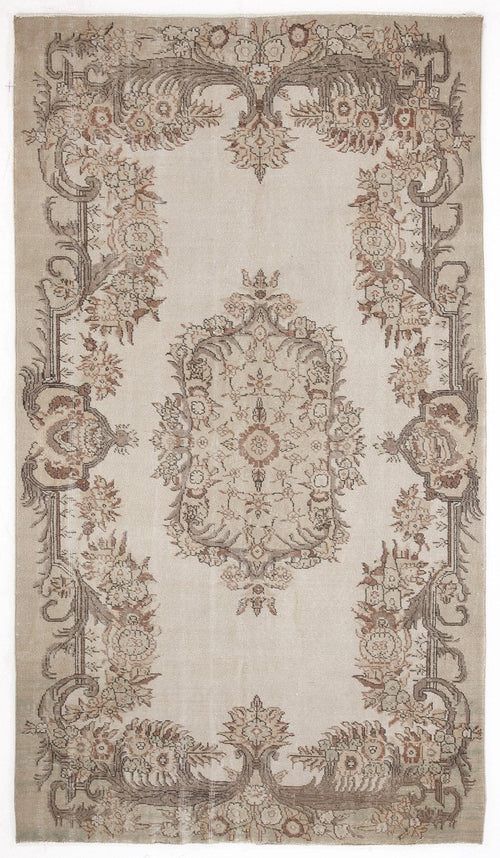 Atina 5842 Beige Vintage Wool Handmade Area Rug 5'7" x 9'10"