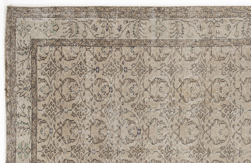 Atina 5883 Beige Vintage Wool Handmade Area Rug 5'7" x 9'3"
