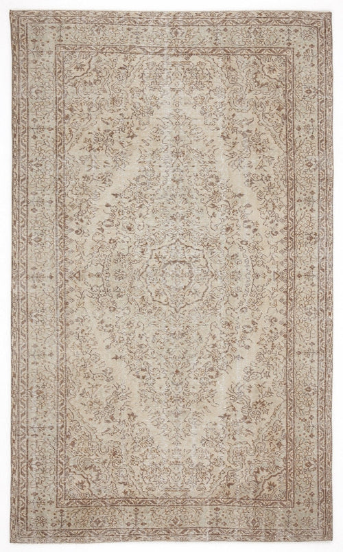 Atina 5929 Beige Vintage Wool Handmade Area Rug 5'8" x 9'4"