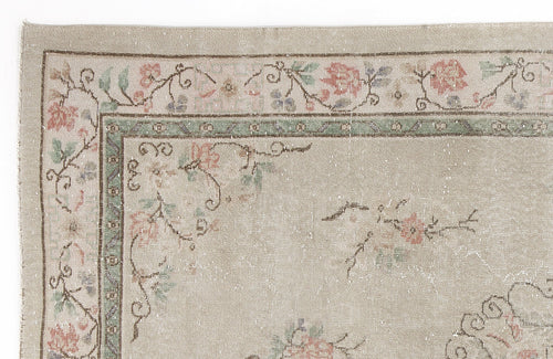 Atina 5935 Beige Vintage Wool Handmade Area Rug 6'1" x 9'9"