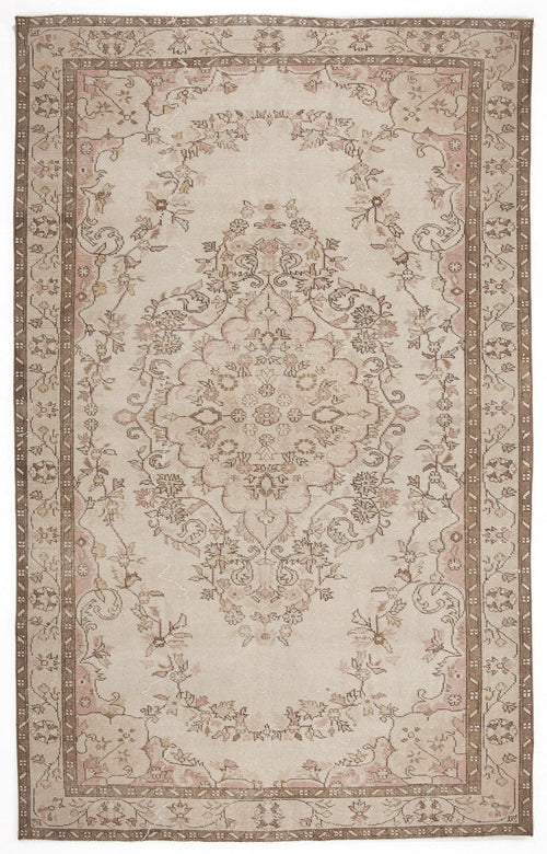 Atina 5972 Beige Vintage Wool Handmade Area Rug 5'7" x 9'1"