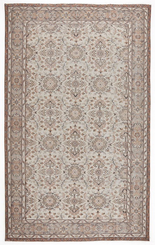 Atina 5984 Beige Vintage Wool Handmade Area Rug 5'7" x 9'3"