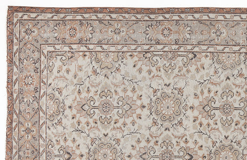 Atina 5984 Beige Vintage Wool Handmade Area Rug 5'7" x 9'3"